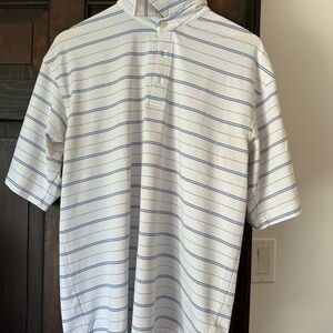 Slazenger White and Blue Polo Shirt Classic Striped Design